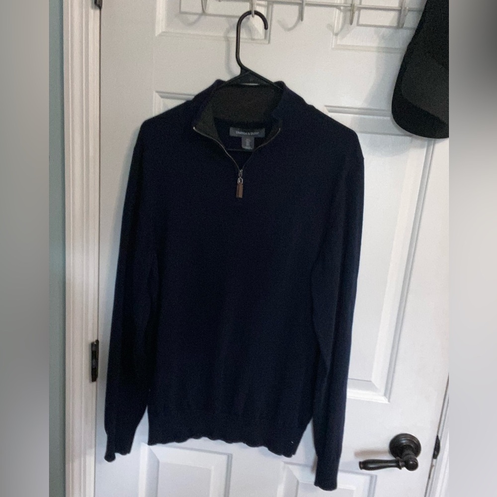 Men's Navy Zip-Up Sweater